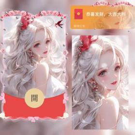 红包封面-粉色御姐-白（女款系列）	