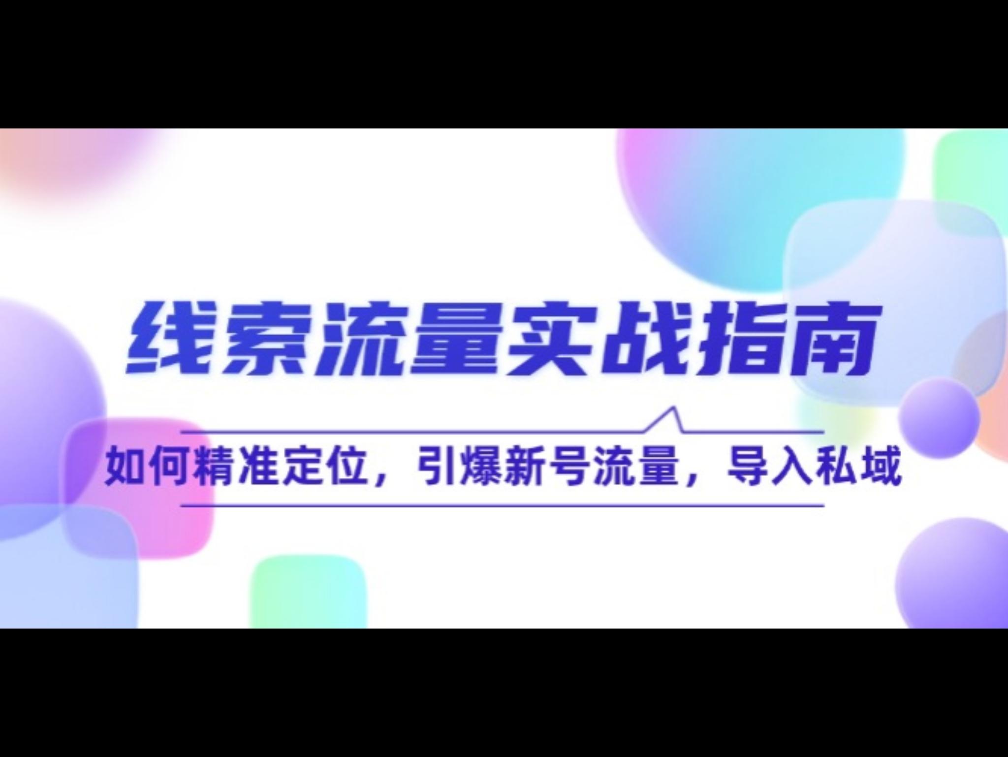 线 索 流 量-实战指南：如何精准定位，引爆新号流量，导入私域