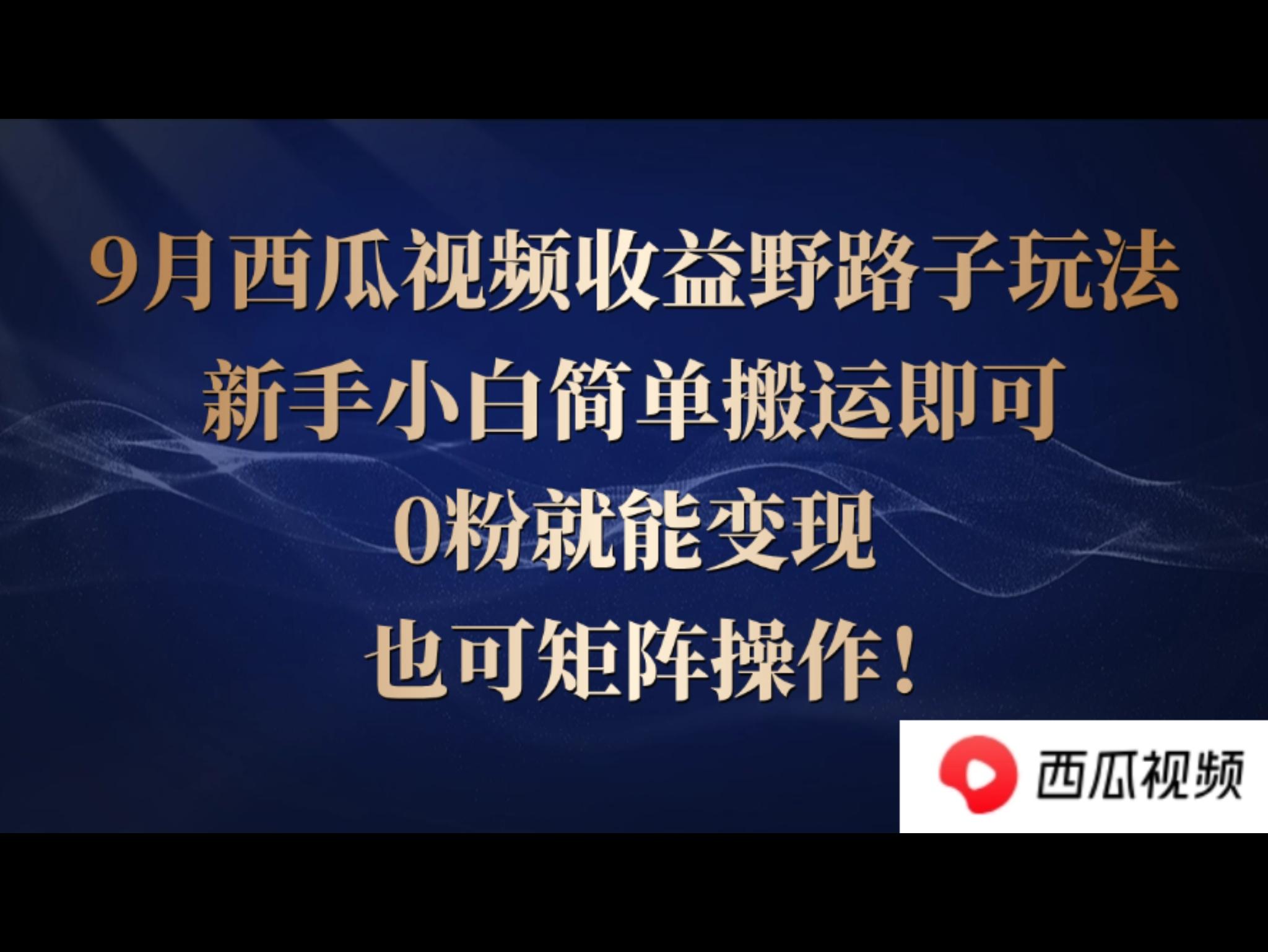 西瓜视频收益野路子玩法，新手小白简单搬运即可，0粉就能变现