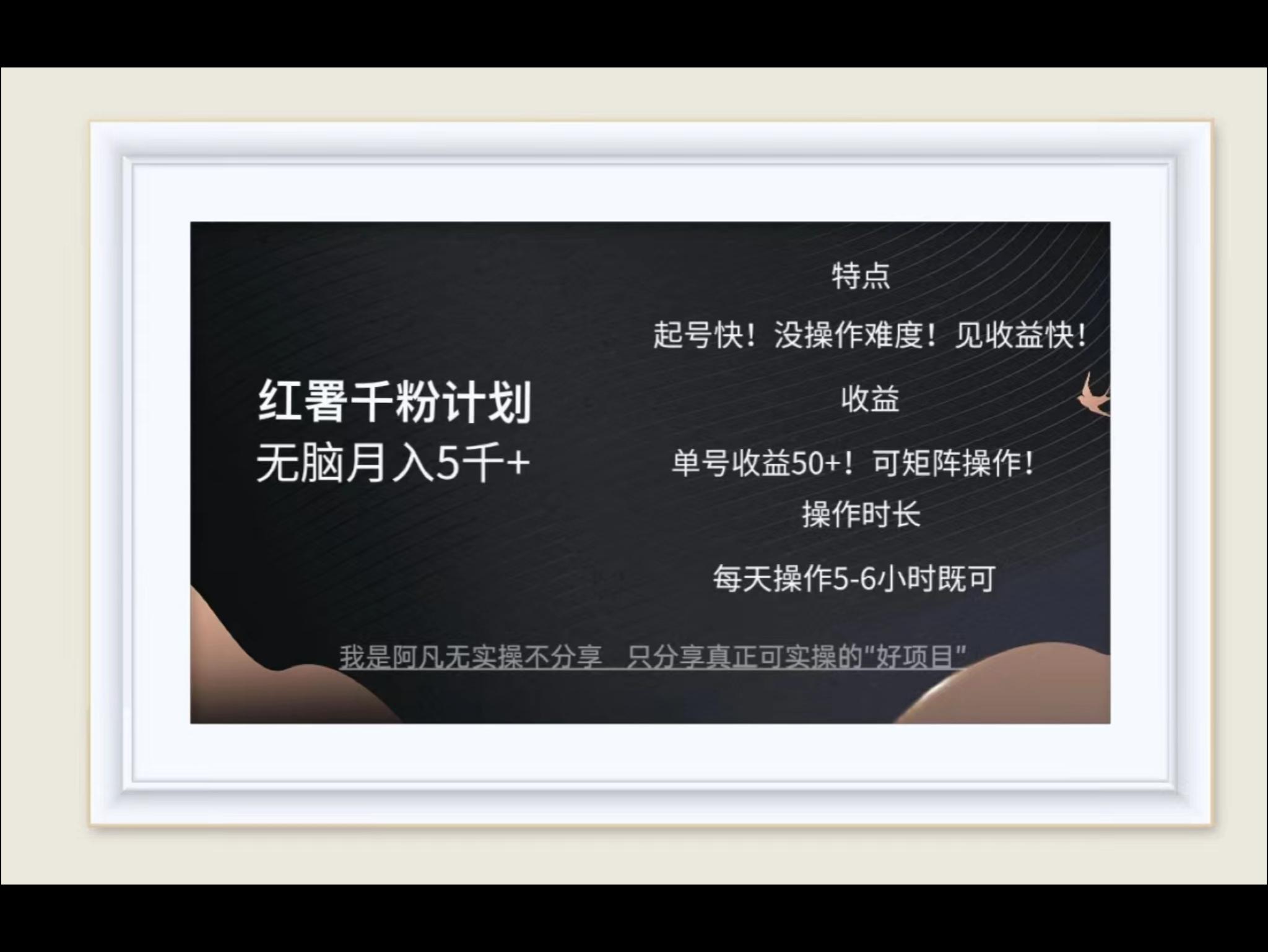 红薯千粉计划无脑月入5千+！既做既赚！