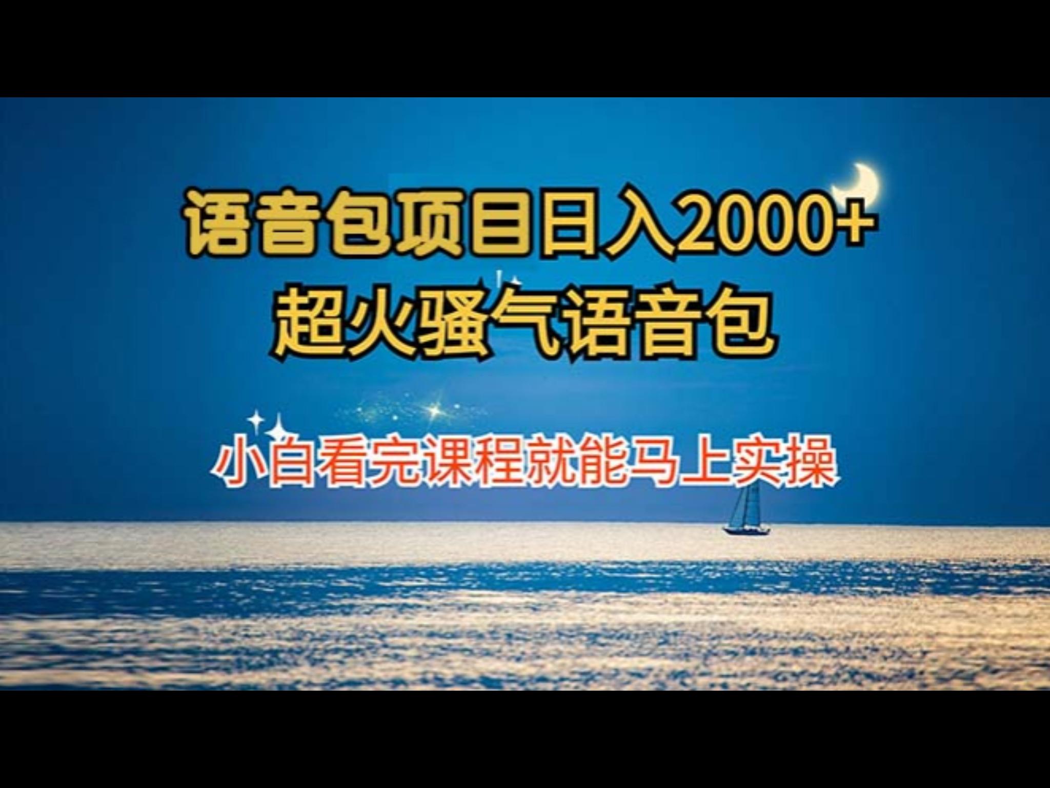 语音包项目 日入2000+ 超火骚气语音包小白看