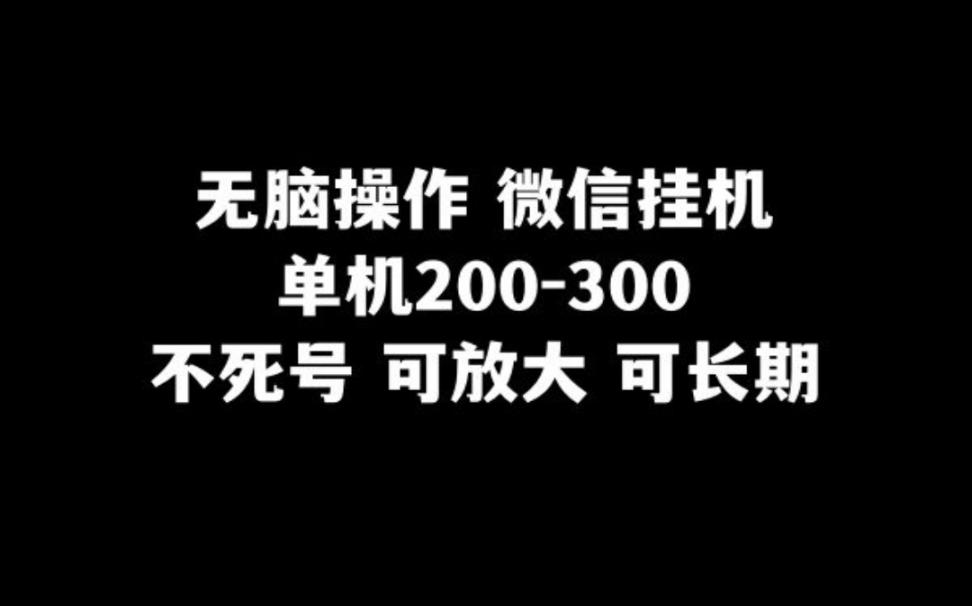无脑操作微信挂机单机200-300一 天，不死号，可放大